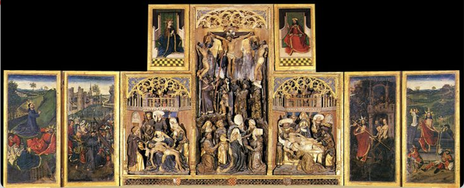 Le retable de la Passion a été commandé par Charles de Ternant, fils de Philippe de Ternant, compagnon de Charles-le-Téméraire. Réalisé dans un atelier brabançon en 1460.
Il était destiné à orner le maître-autel de la nouvelle église de Ternant. Composé d’un panneau central, en bois sculpté, peint et doré et de volets en bois peints à l’huile, il représente les différentes scènes de la Passion et de la Glorification du Christ. Dans le grand panneau consacré à la Passion sont représentés les donateurs Charles de Ternant et sa femme Jeanne.